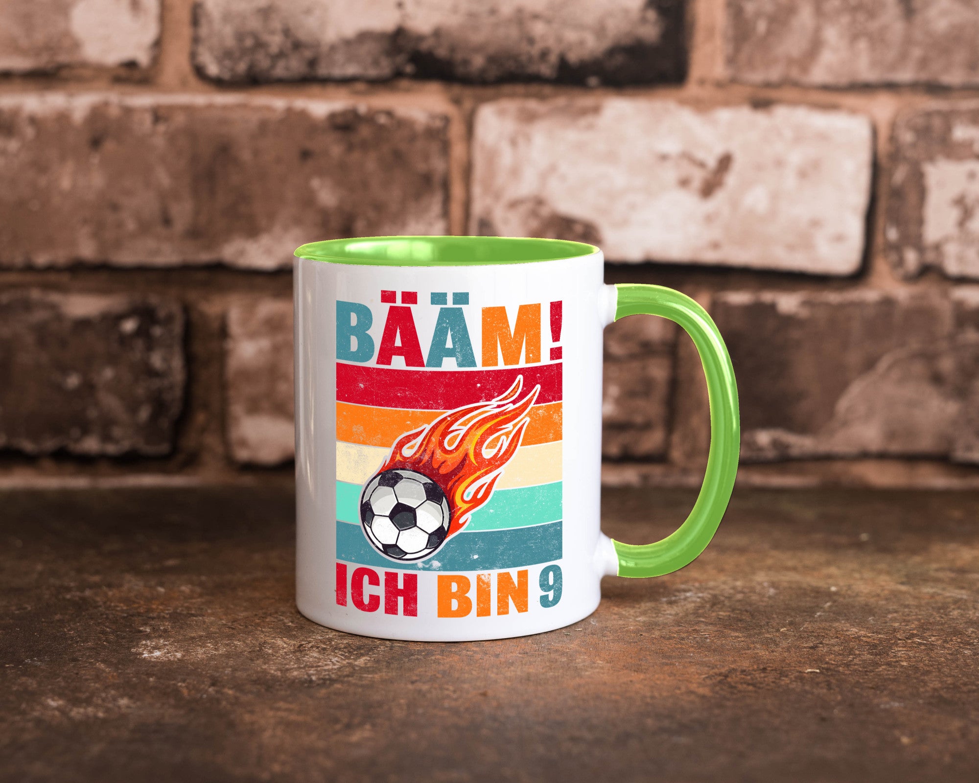 9. Geburtstag | Bääm ich bin 9 Fußball Geschenkidee Humor Tasse
