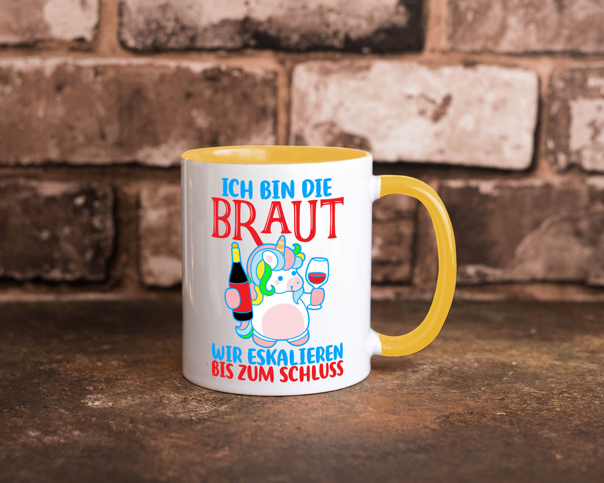 Junggesellinnenabschied | JGA Braut Einhorn Eskalation v2 lustig Humor Tasse