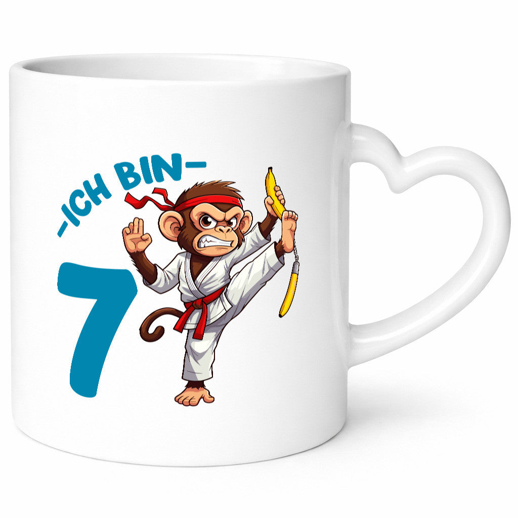 Ich bin 7 | 7. Geburtstag Karate Kampfsport Affe Humor Geschenkidee Tasse