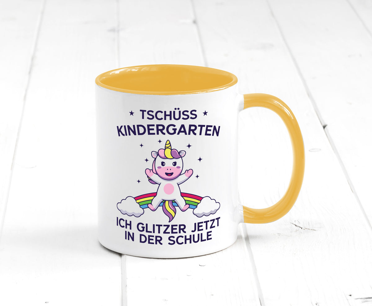 Kindergarten, jetzt Schule | Einhorn Geschenk Humor Geschenkidee lustiger Tasse