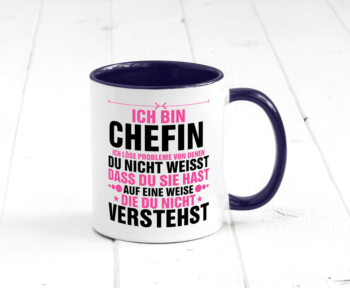Löse Probleme: Chefin | Führungskraft Vorgesetzte lustiger Spruch Geschenk Tasse