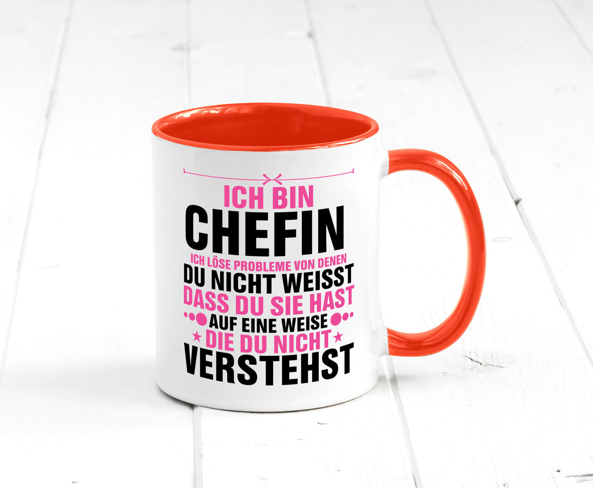 Löse Probleme: Chefin | Führungskraft Vorgesetzte lustiger Spruch Geschenk Tasse
