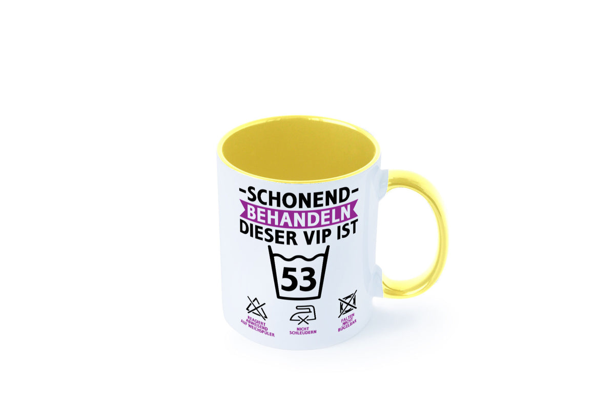 53 Geburtstag | schonend behandeln Jahre v2 lustiger Spruch Geschenk Tasse