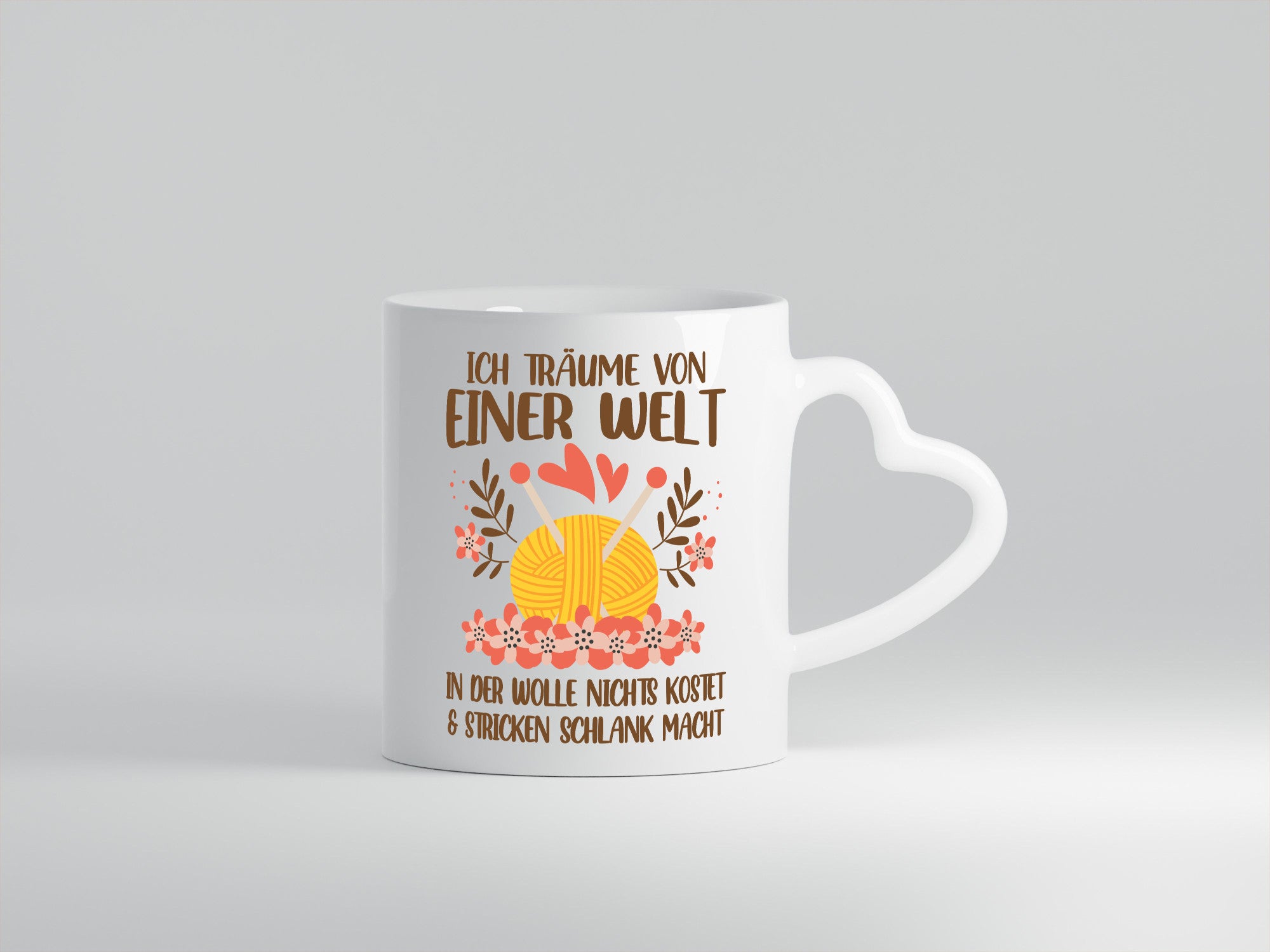 Ich träume on einer Welt | Wollverrückt Stricken Humor Geschenkidee Tasse