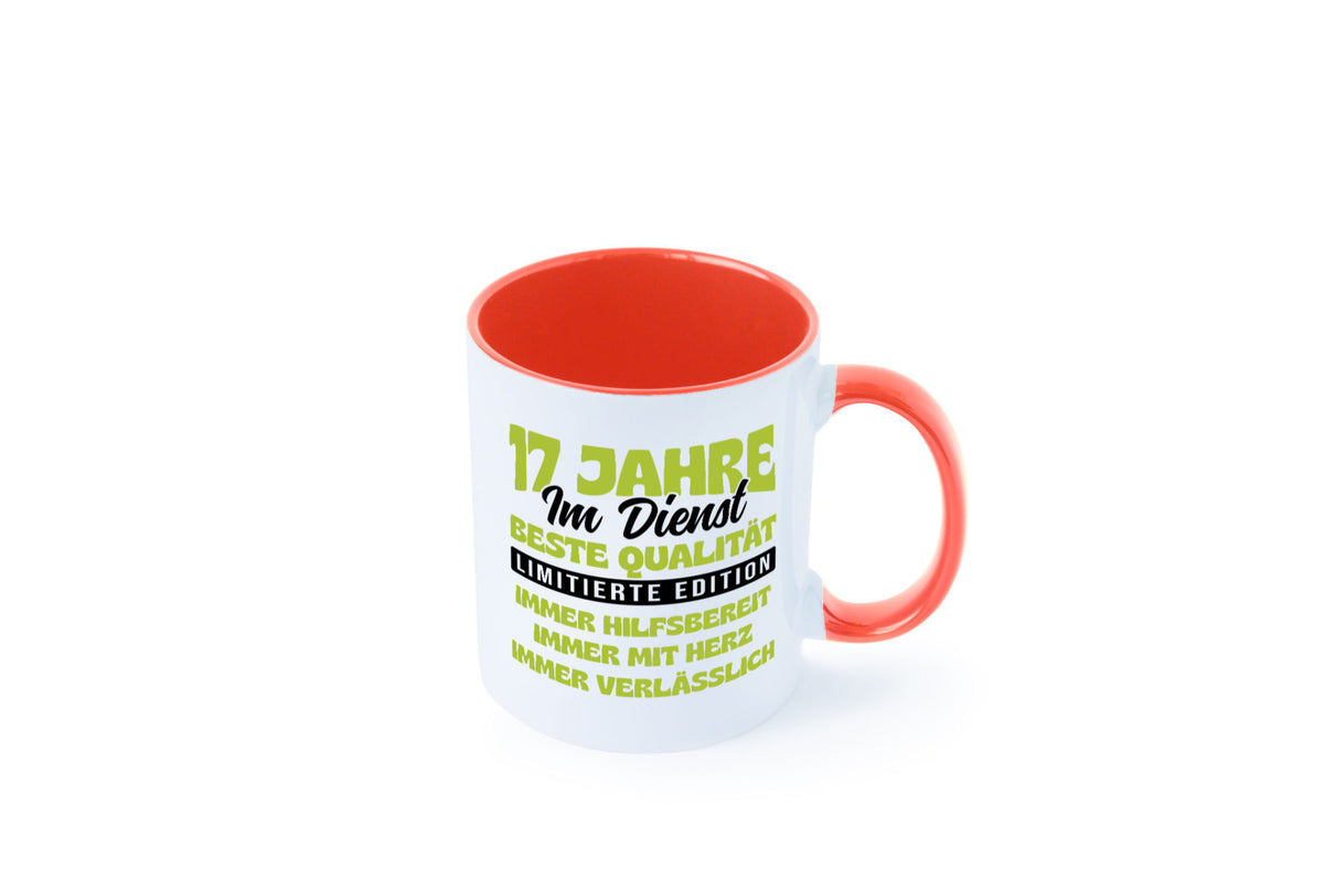 17 Jahre im Dienst | Jubiläum Arbeit v4 Geschenk Kollegen Büro lustiger Spruch Tasse