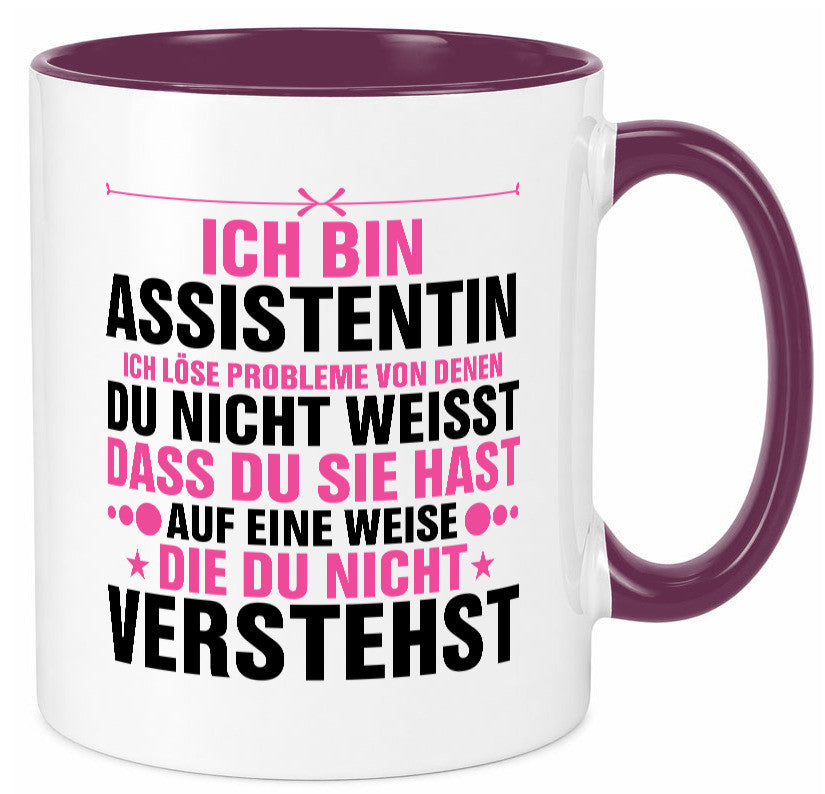 Löse Probleme: Assistentin | Assistenz Hilfskraft lustig Humor Geschenkidee Tasse
