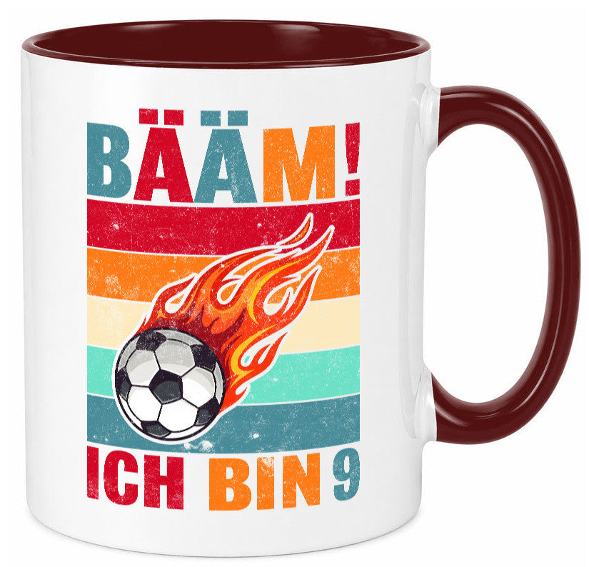 9. Geburtstag | Bääm ich bin 9 Fußball Geschenkidee Humor Tasse
