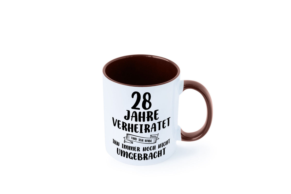 28 Jahre Verheiratet, immer noch am Leben! Geschenkidee Humor Tasse