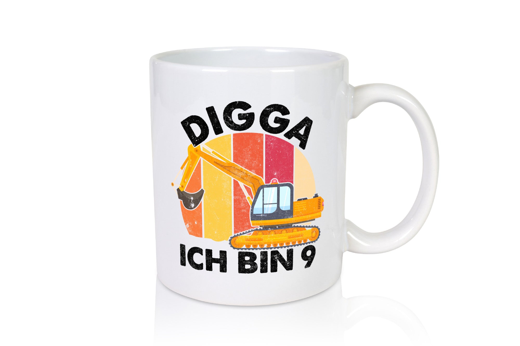 9. Geburtstag | 9 Jahre Bagger Digga Geschenkidee Humor Tasse