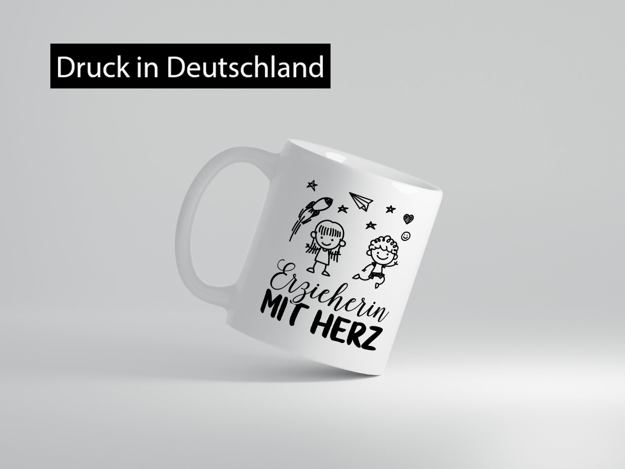 Erzieherin mit Herz Geschenk Humor Geschenkidee lustiger Spruch Tasse