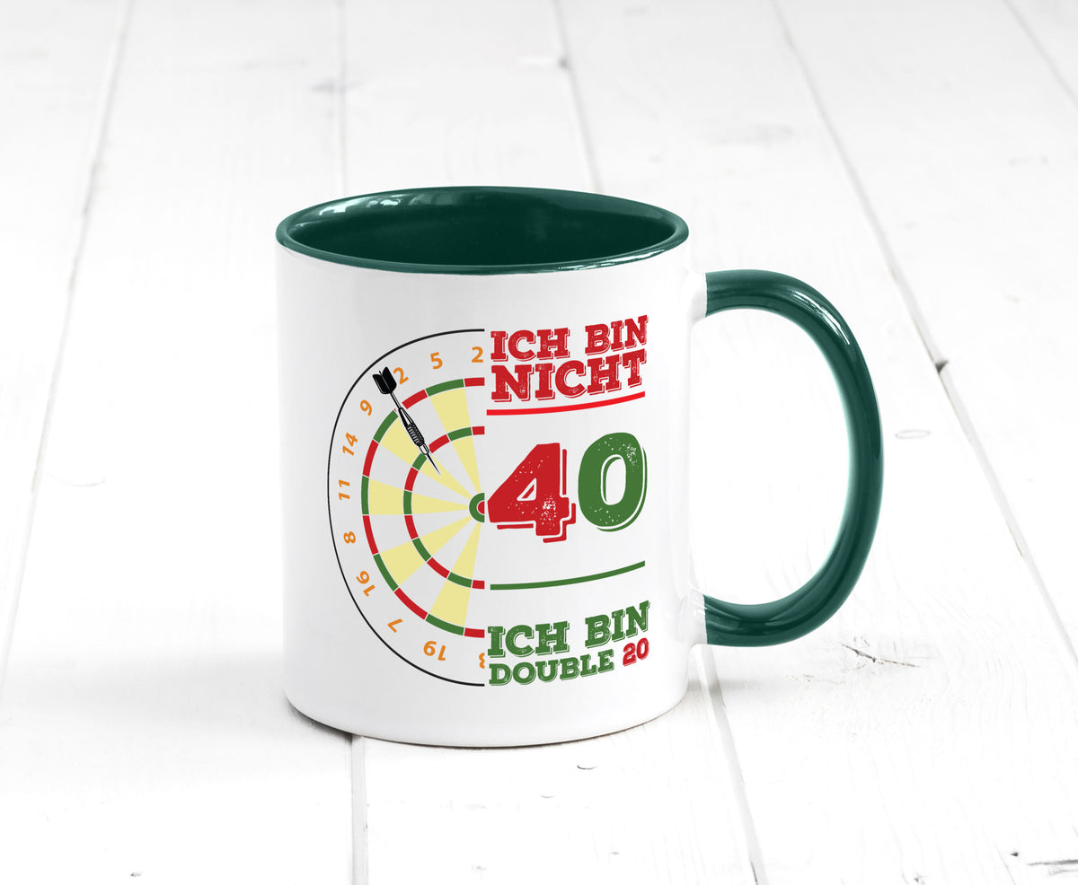 Ich bin nicht 40 double 80 | Dart spieler Geschenkidee Humor Tasse