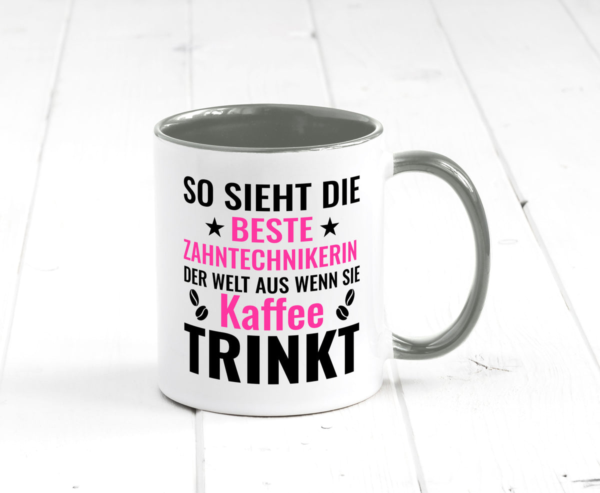 Kaffee trinkt: Zahntechnikerin | Zahnmedizin lustiger Spruch Geschenk Humor Tasse