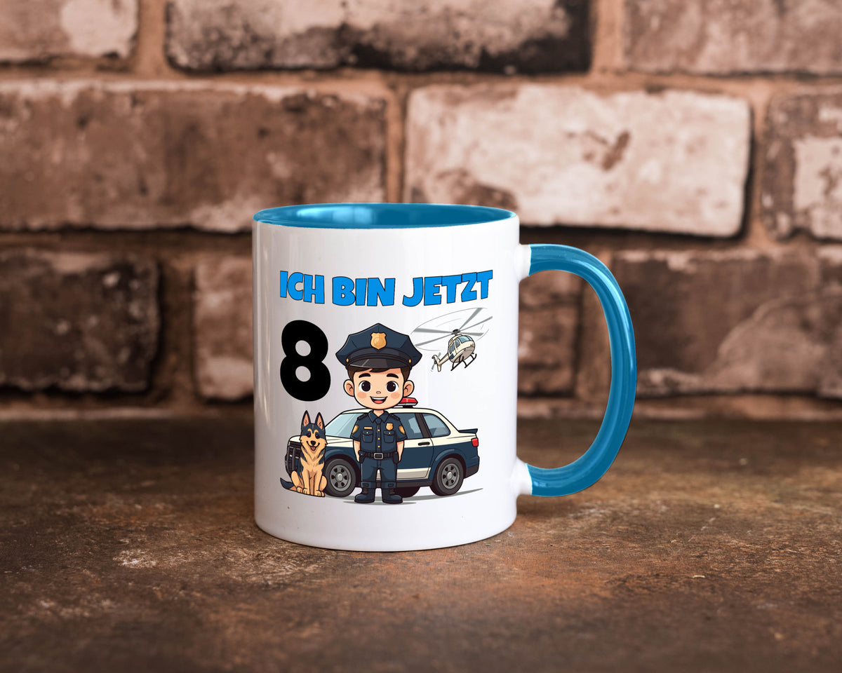 8. Geburtstag | 8 Jahre Polizei Kind Polizeiauto lustig Geschenkidee Geschenk Tasse