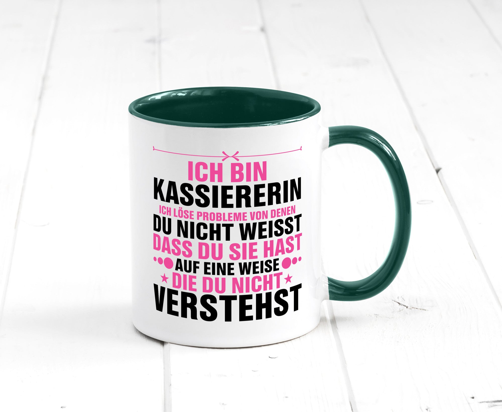 Löse Probleme: Kassiererin v2 lustiger Spruch Geschenk Humor Geschenkidee Tasse