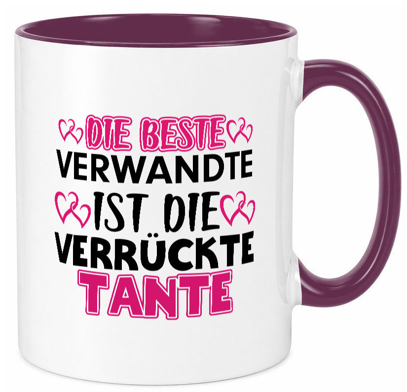 Verrückte Tante | Spruch Patentante Verwandtschaft lustiger Geschenk Humor Tasse
