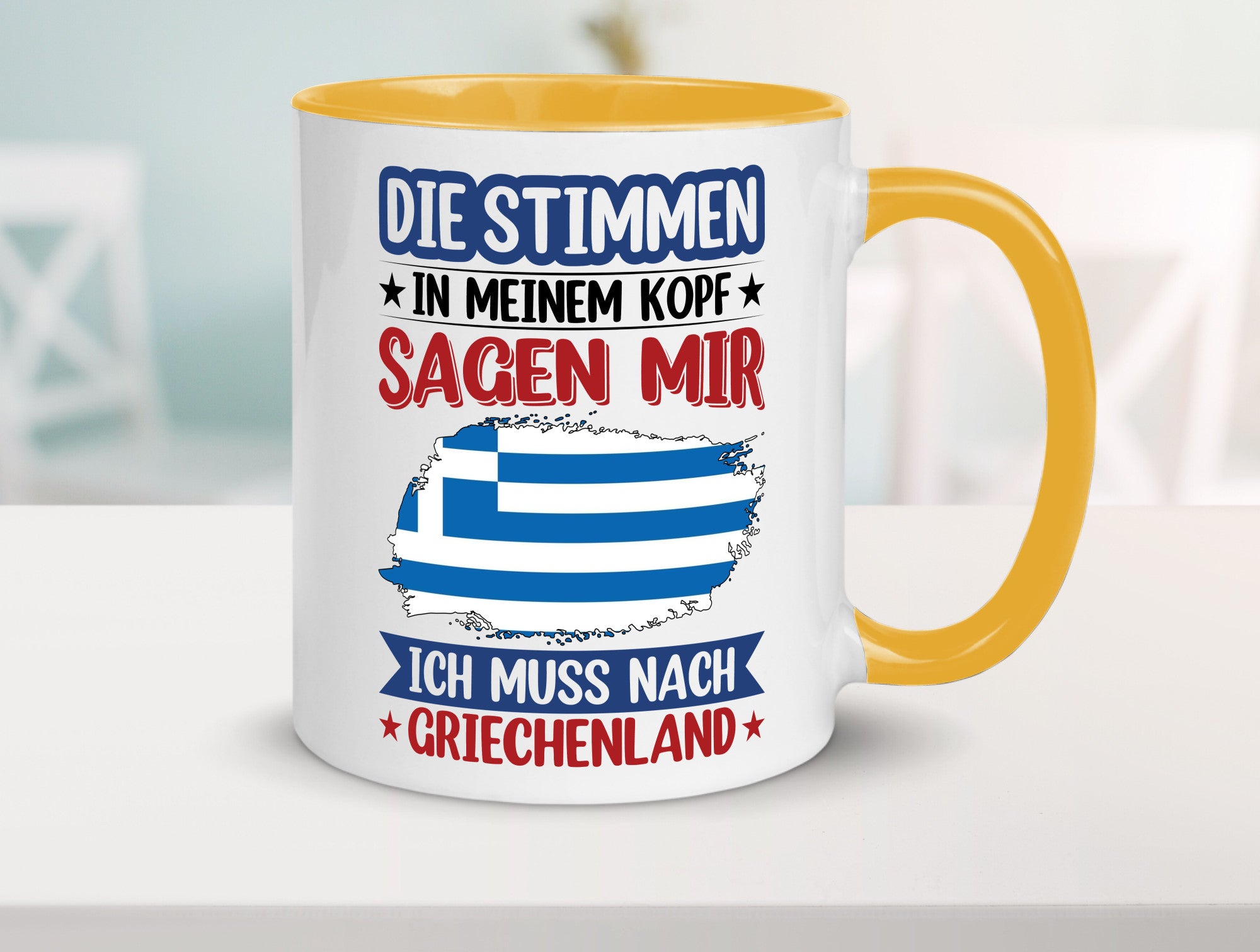 Griechenland | Urlaub Stimmen in meinem Kopf Traumland Humor Geschenkidee Tasse
