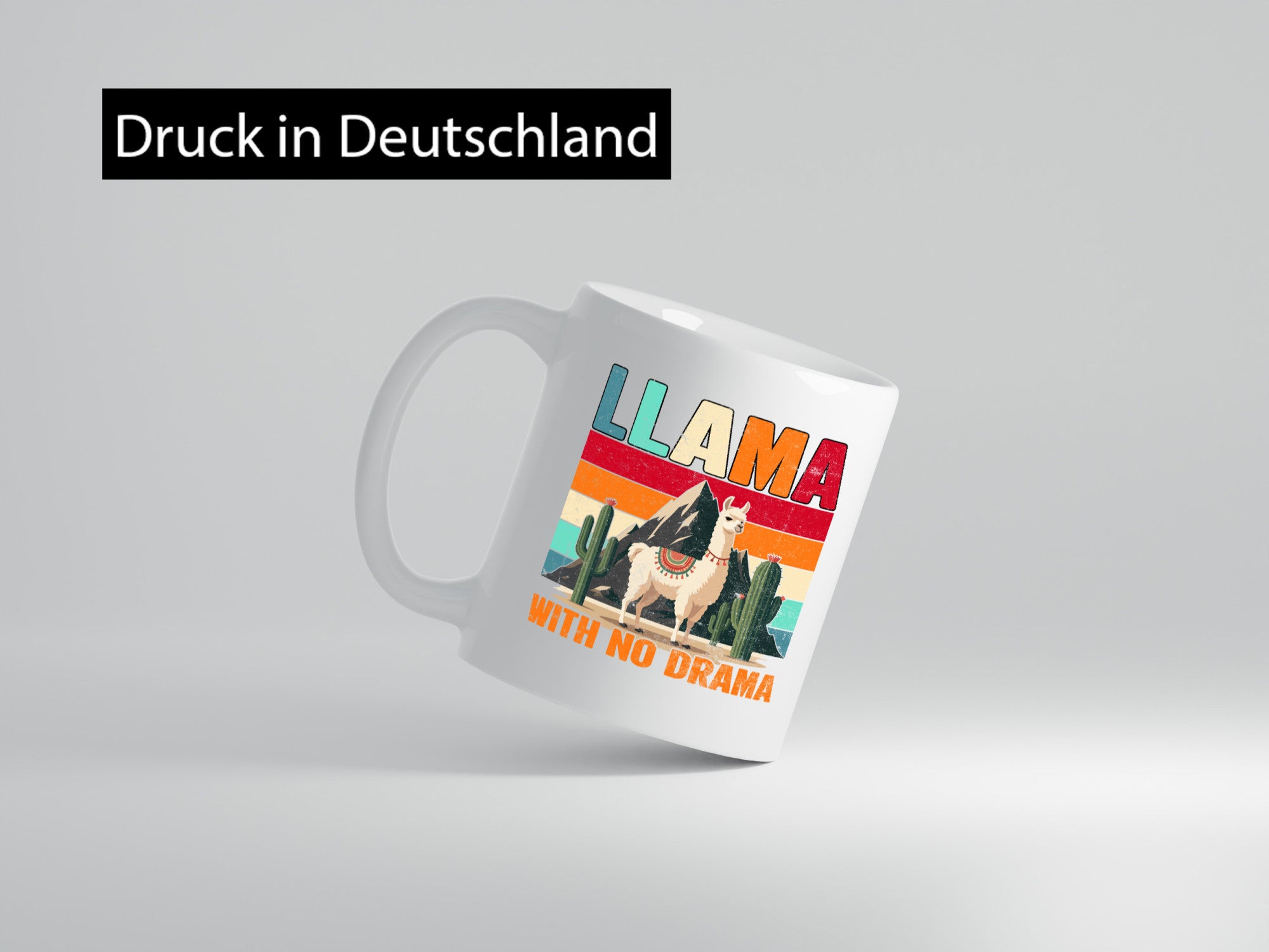 Llama with no Drama | Lama Geschenk Humor Geschenkidee lustiger Spruch Tasse