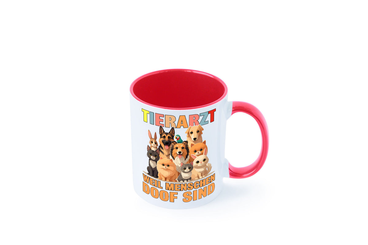 Tierarzt weil Menschen doof sind | Tierärztin lustig Tierliebhaber Humor Tasse