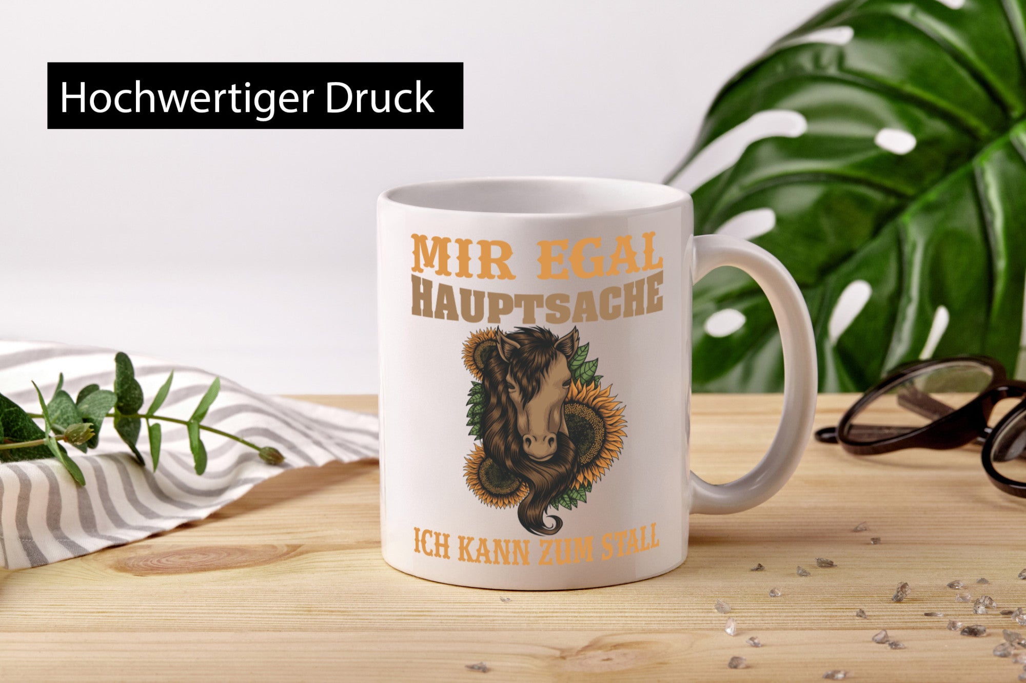Hauptsache zum Stall | Reiterin Tasse Pferd Reiten Humor Geschenkidee
