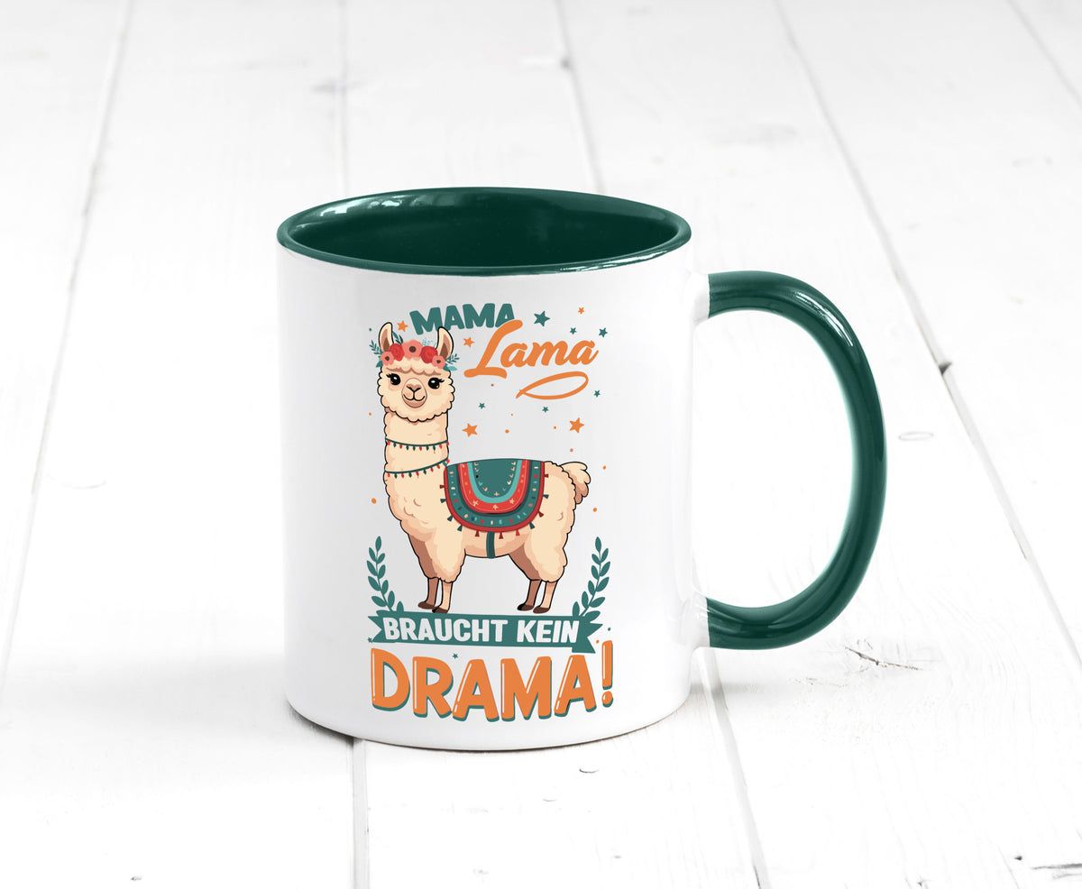 Mama Lama braucht kein Drama | Muttertag Humor Familie Geschenkidee Tasse