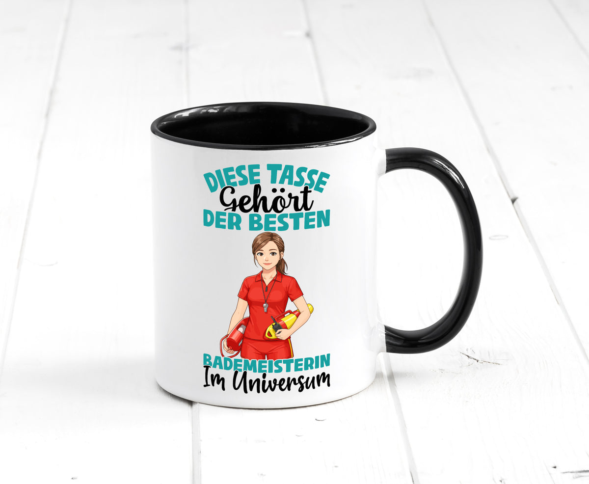 Im Universum: Bademeisterin | Schwimmmeisterin Geschenk Humor Geschenkidee Tasse