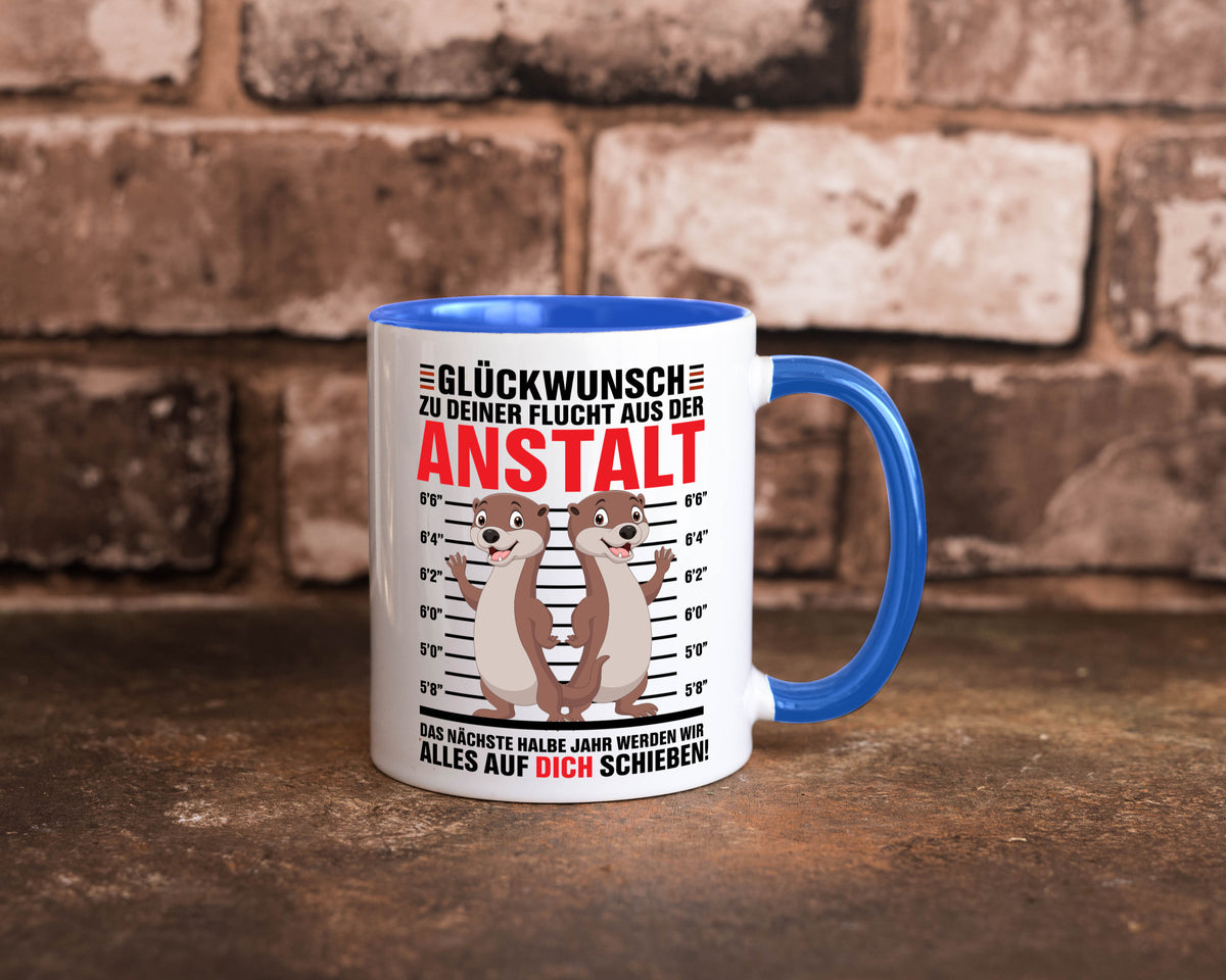 Glückwunch zur Flucht | Jobwechsel Arbeitskollegen Geschenk Arbeit Kollegen Tasse