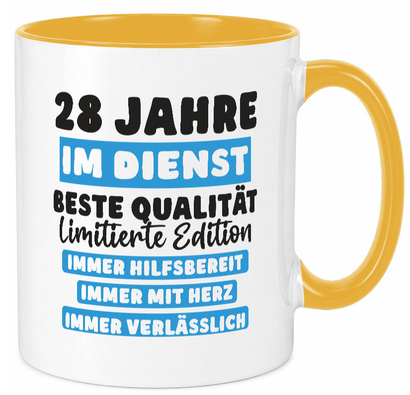 28 Jahre im Dienst | Jubiläum Arbeit v6 lustig Kollegen Büro Geschenk Tasse