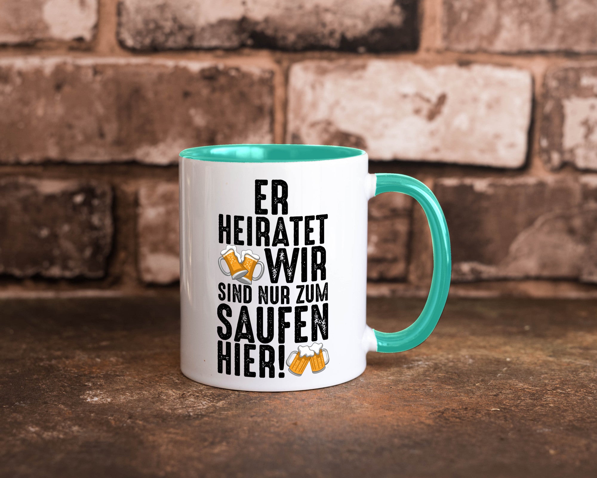 JGA | Er heiratet Junggesellenabschied Polterabend v2 lustiger Spruch Geschenk