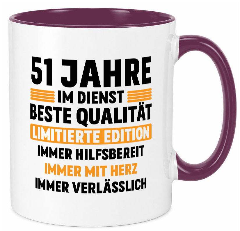 51 Jahre im Dienst | Jubiläum Arbeit lustiger Spruch Geschenk Kollegen Büro