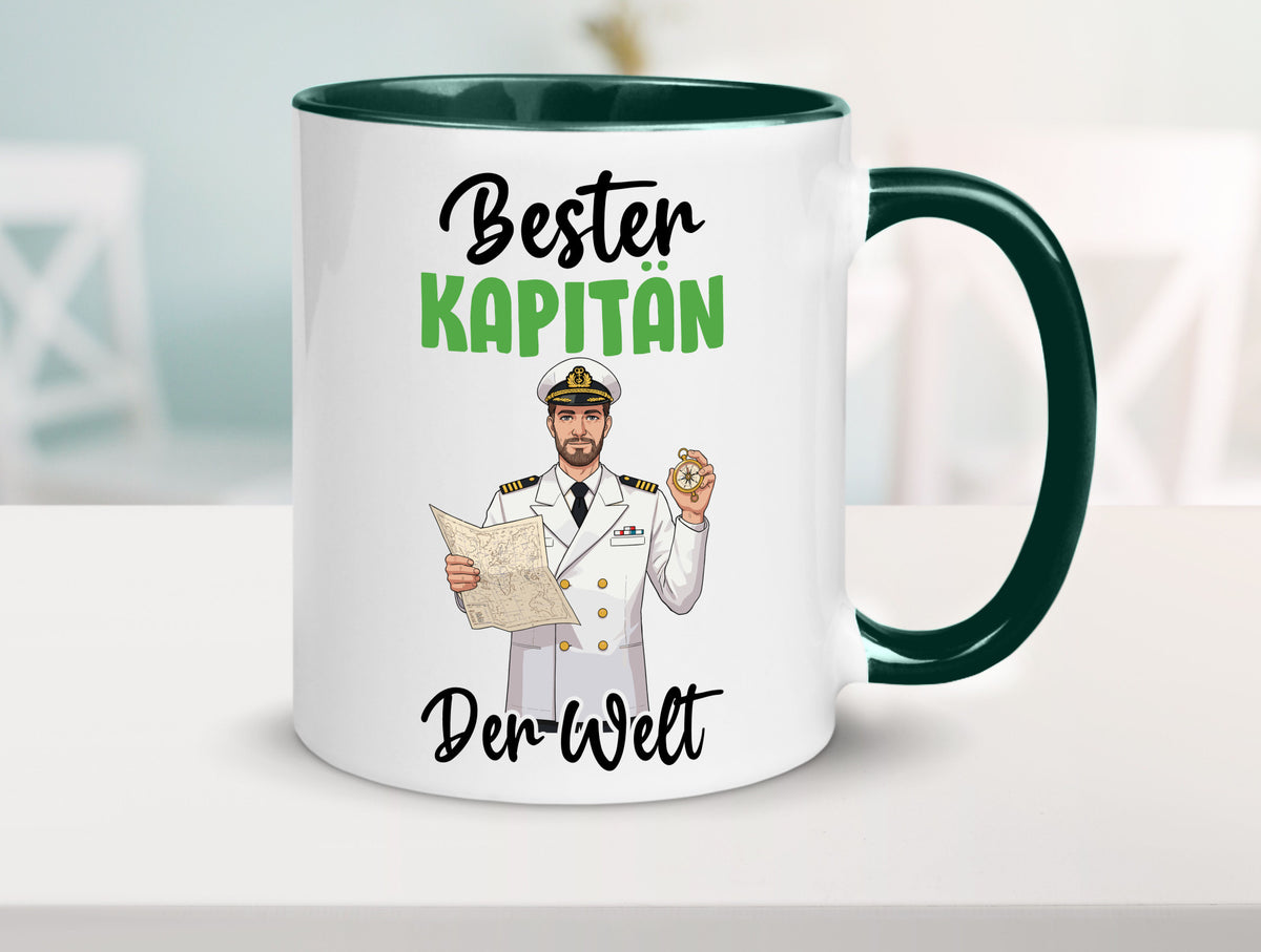 Bester Kapitän | Schiffskapitän Schiff v2 Geschenk Humor Geschenkidee lustiger Tasse