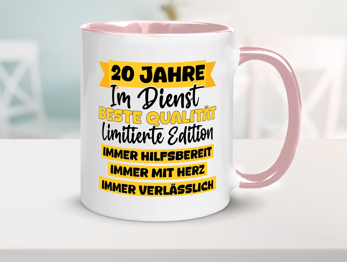 20 Jahre im Dienst | Jubiläum Arbeit v8 Geschenkidee Kollegen Büro Humor Tasse
