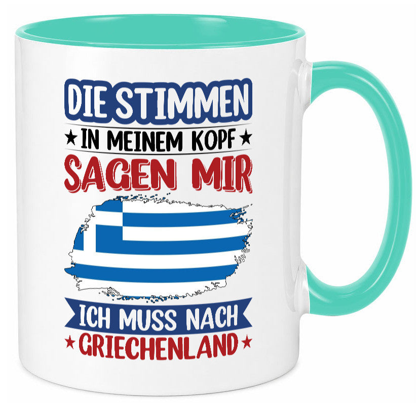 Griechenland | Urlaub Stimmen in meinem Kopf Traumland Humor Geschenkidee Tasse