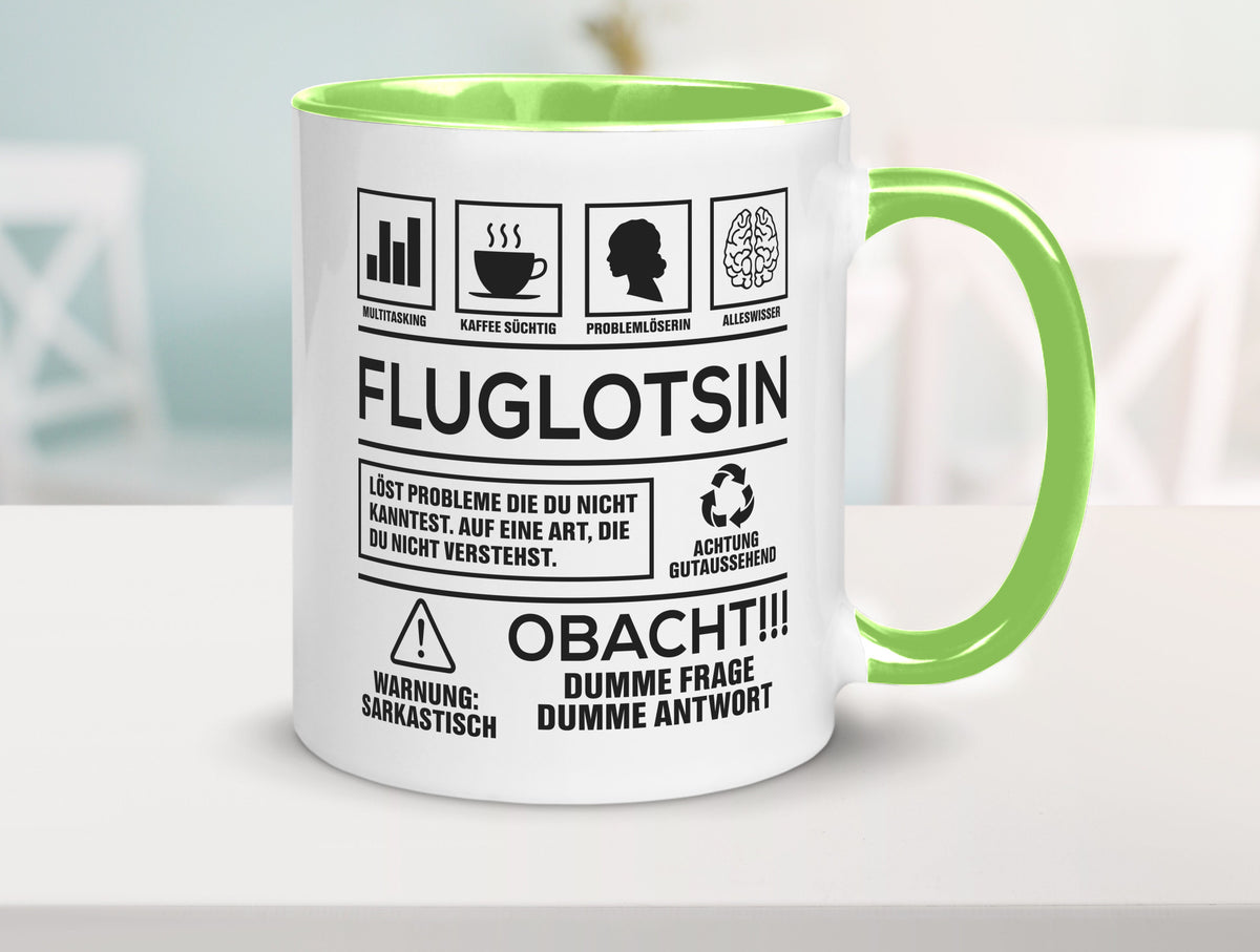 Achtung Probleme Fluglotsin | Flughafen Flugverkehr Geschenk Humor Geschenkidee Tasse