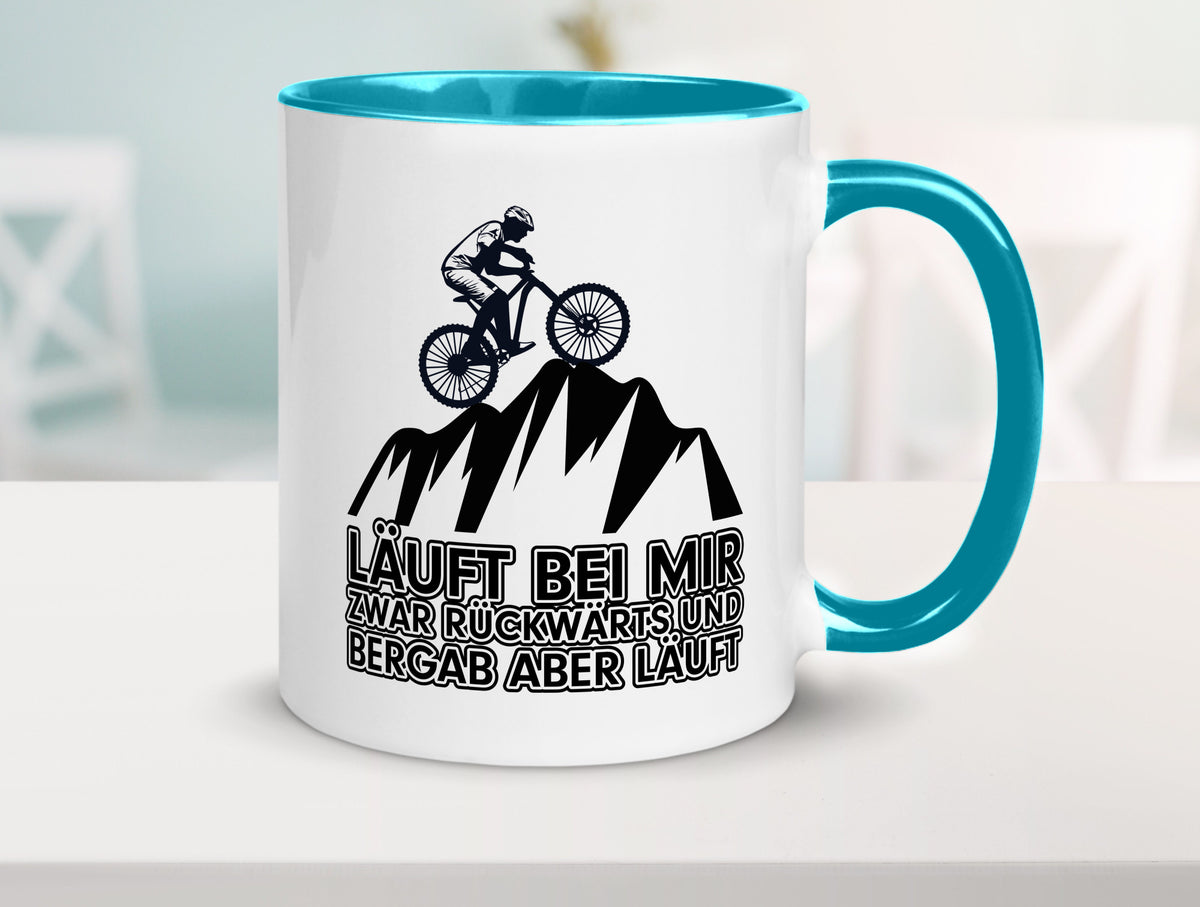 Läuft bei mir | Pechvogel Tasse Radfahrer Statement Humor Geschenkidee