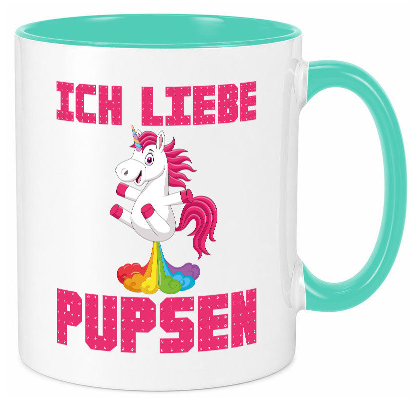 Ich liebe pupsen | Einhorn Pups lustiger Spruch Humor Geschenkidee Tasse