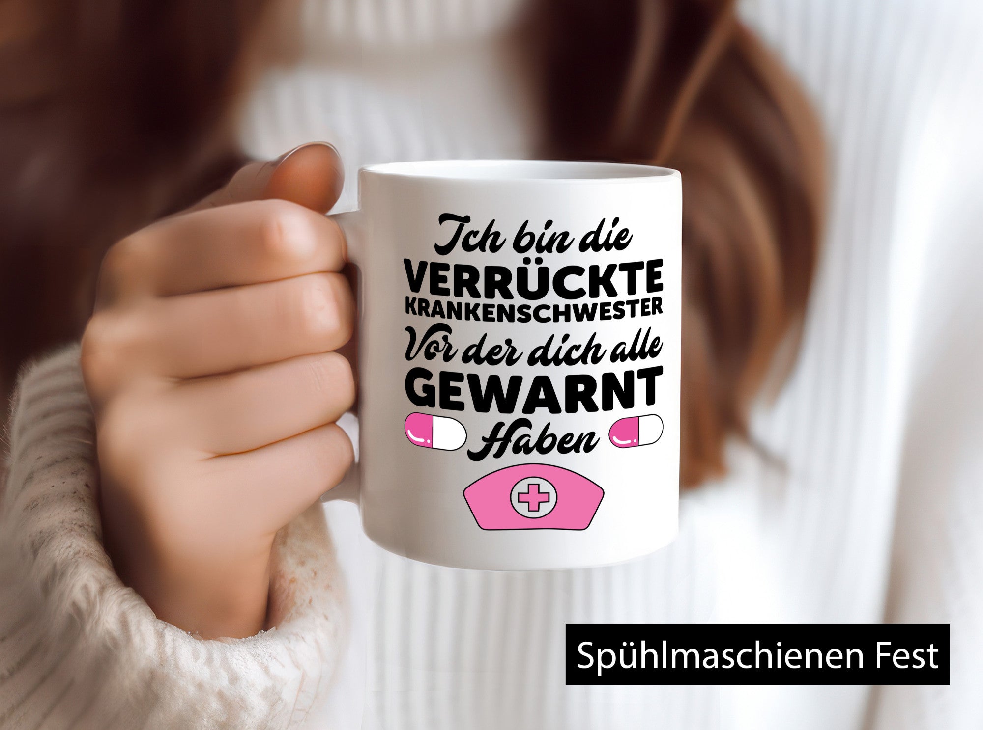 Alle haben dich gewarnt | Krankenschwester Verrückt Humor Geschenkidee Tasse