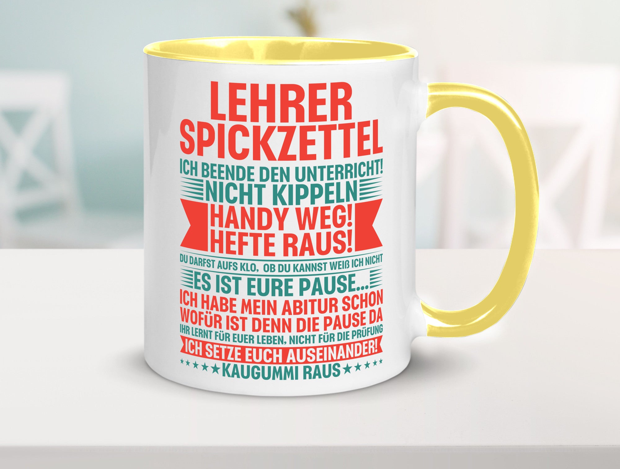 Lehrer Spickzettel | Beruf Tasse lustiger Spruch vl4 lustig Arbeit Kollegen