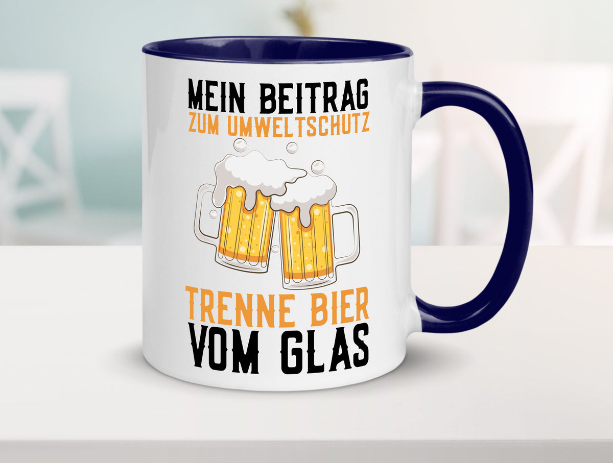 Beitrag zum Umweltschutz | Biertrinker Party Pils lustiger Spruch Geschenk Tasse