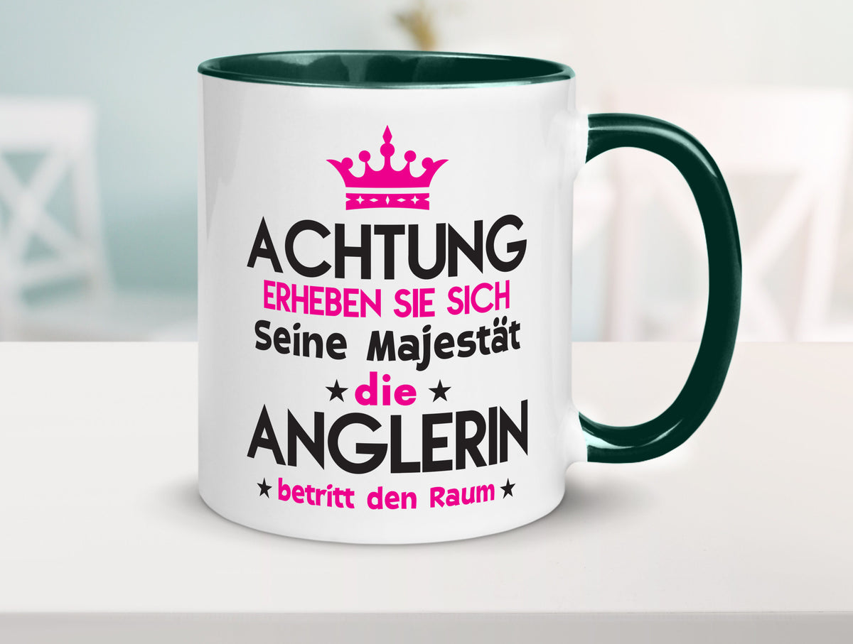 Seine Majestät Anglerin | Angeln Fischerin lustiger Spruch Geschenk Humor Tasse