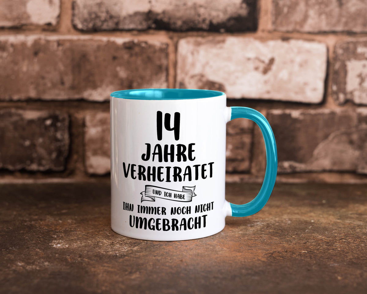 14 Jahre Verheiratet, immer noch am Leben! lustig Humor Geschenkidee Geschenk Tasse