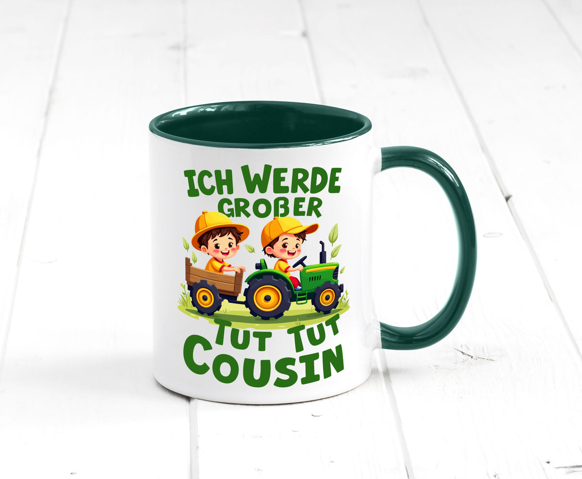 Ich werde Großer Cousin | Familie Bauer lustiger Spruch Geschenk Geschenkidee Tasse