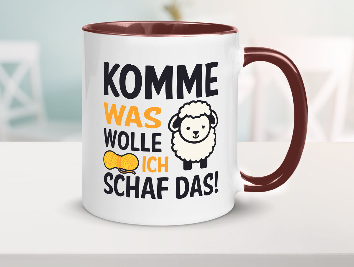 Komme was wolle, ich schaf das | Wolle Humor Geschenkidee Tasse