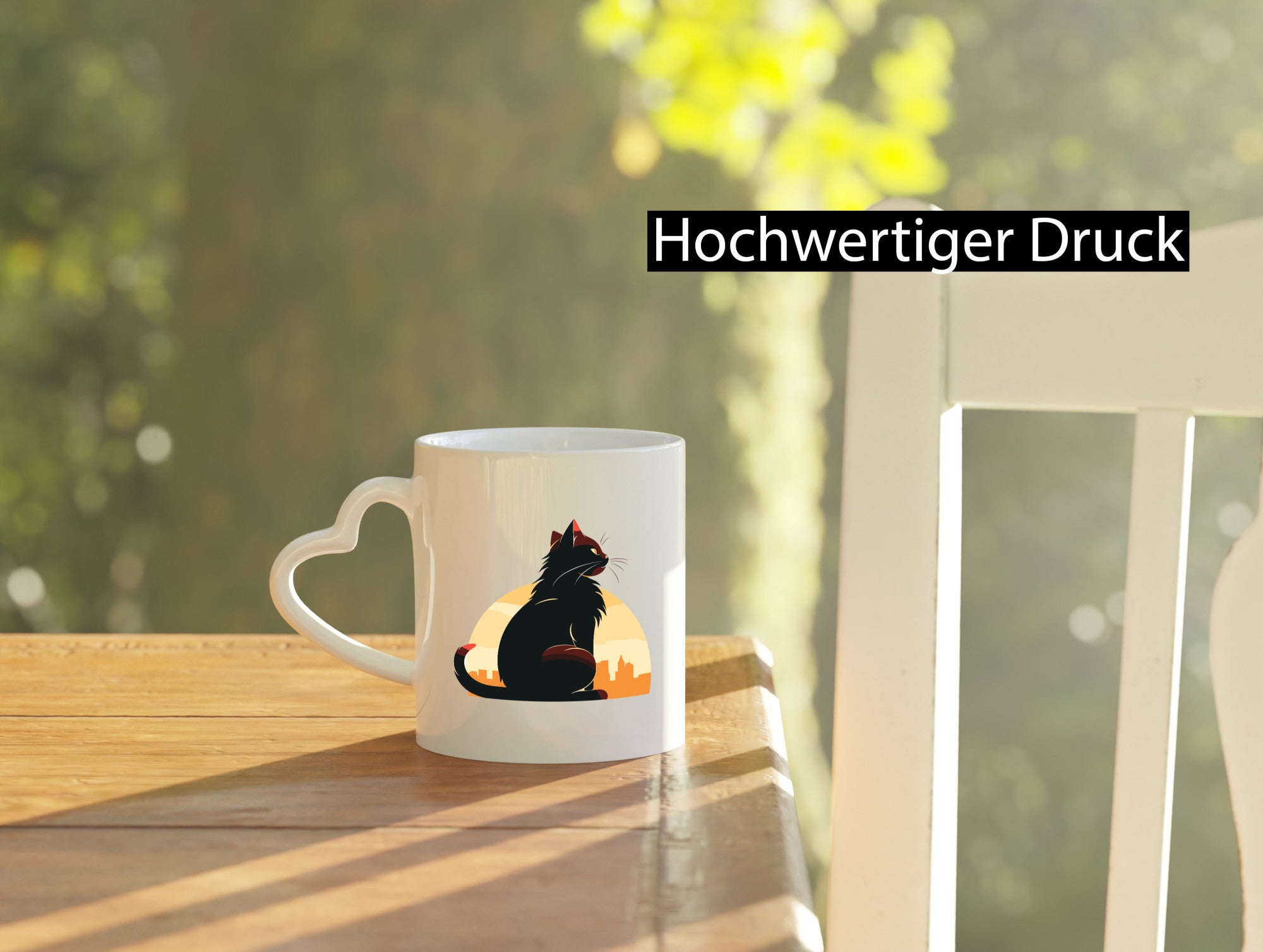 Katze | Großstadt Sonnenaufgang lustiger Spruch Geschenk Tierliebhaber Humor