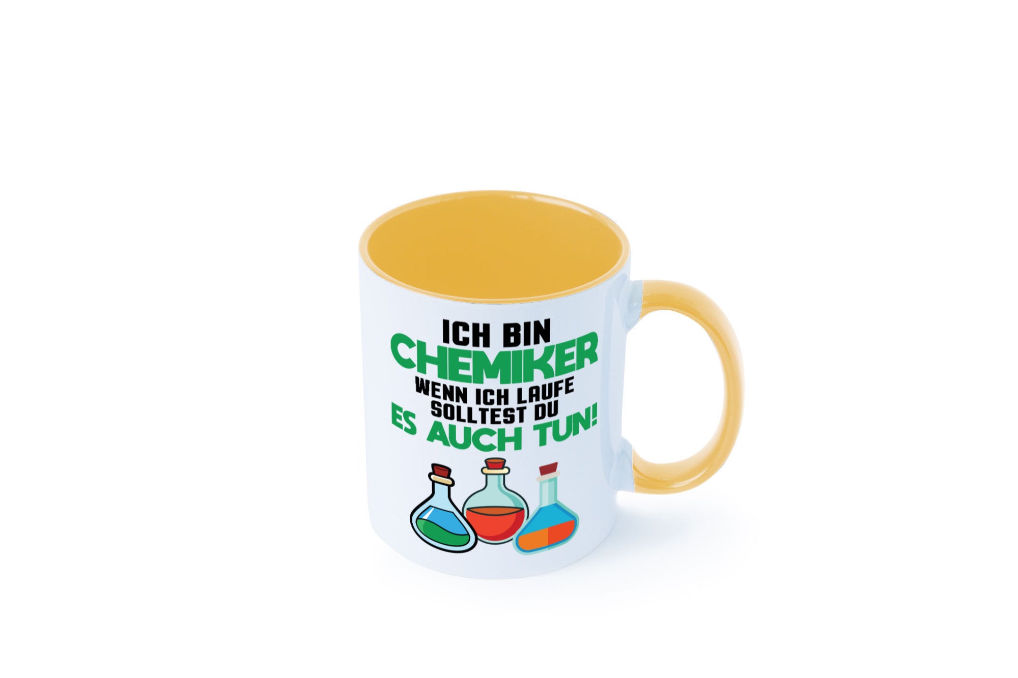 Ich bin chemiker wnen laufe solltest du es auch tun Humor Geschenkidee Tasse