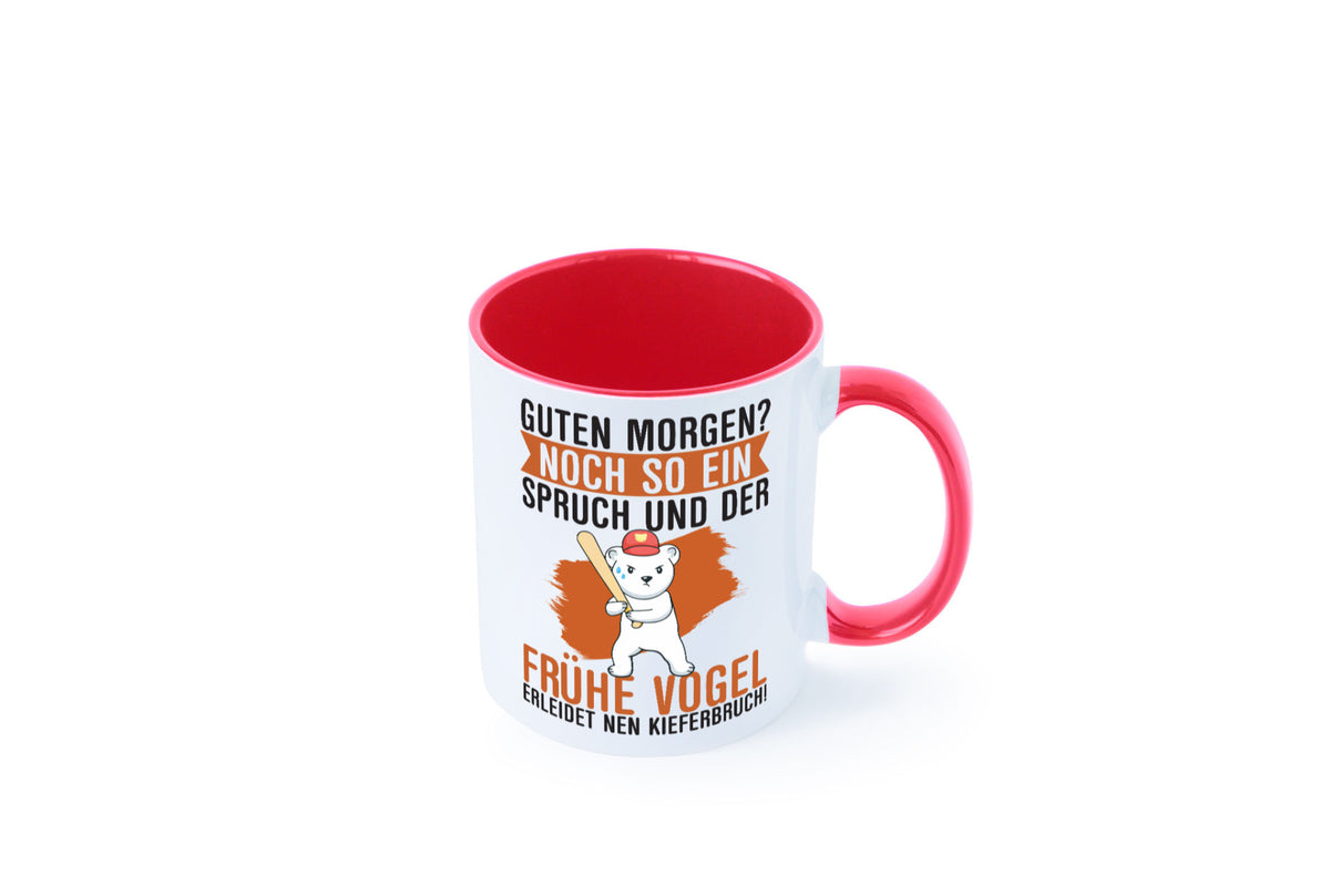 Guten Morgen | Bär Der frühe Vogel erledidet Kiferbruch Humor Geschenkidee Tasse