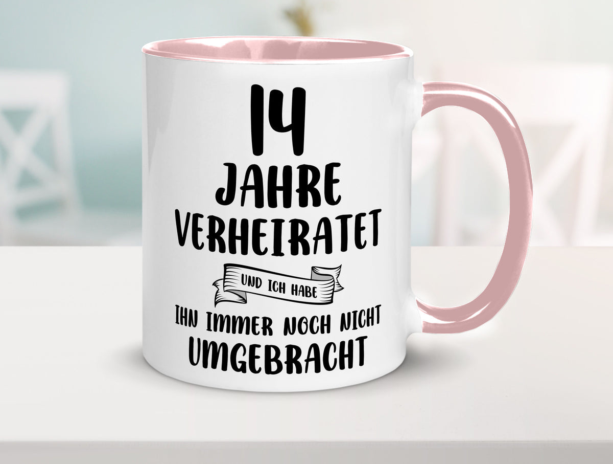 14 Jahre Verheiratet, immer noch am Leben! lustig Humor Geschenkidee Geschenk Tasse