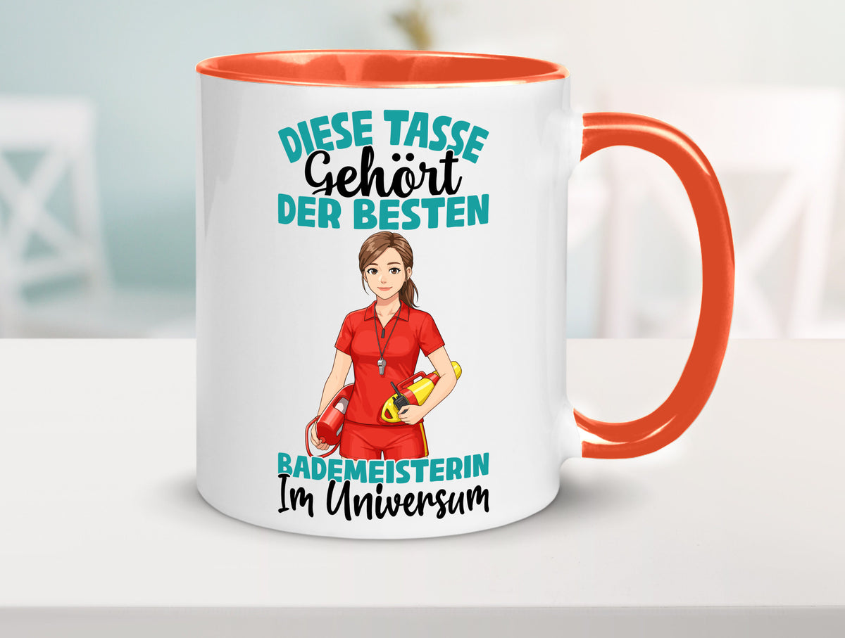 Im Universum: Bademeisterin | Schwimmmeisterin Geschenk Humor Geschenkidee Tasse