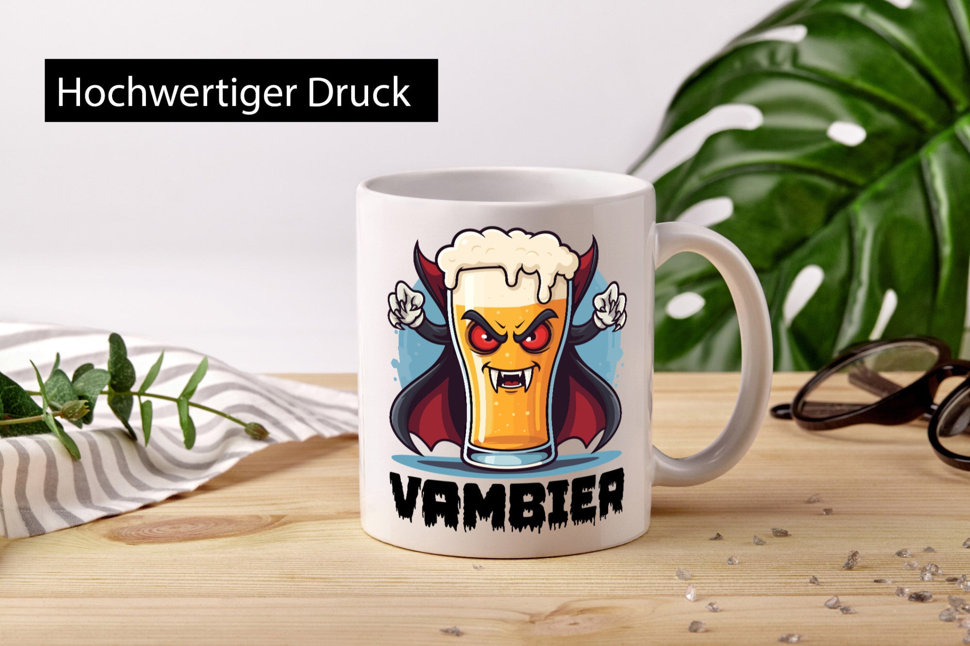 Vambier | Helloween Fledermaus mit Bier Geschenkidee Humor Tasse