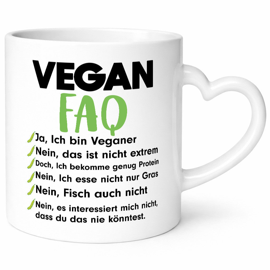 Vegan FAQ | Veganer Lifestyle Ich liebe Humor Geschenkidee Tasse