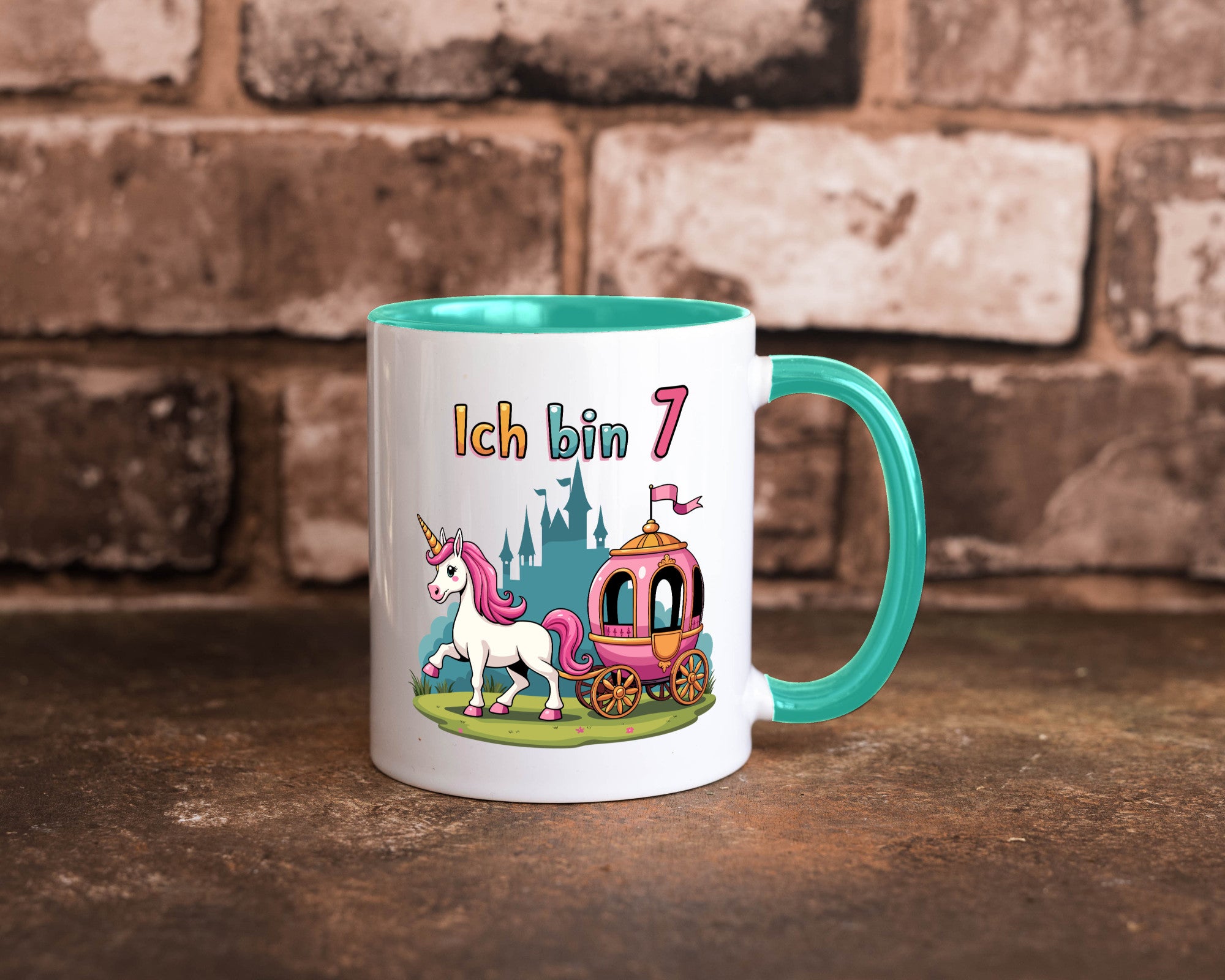 7. Geburtstag | Prinzessin in Kutsche Einhorn lustiger Spruch Geschenk